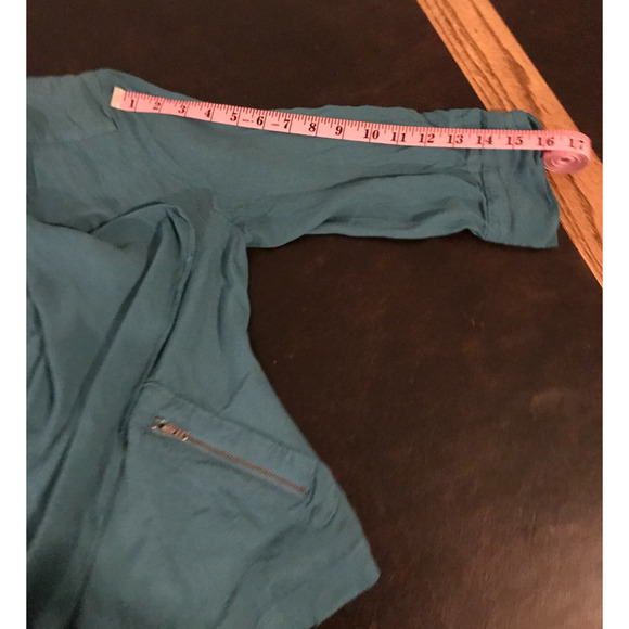 Anthropologie Elevenses Eldora Draped Blue Jacket - Size Medium - Picture 7 of 11